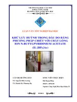 Khử lưu huỳnh trong dầu DO bằng phương pháp chiết với chất lỏng ion n butylpyridinium acetate (IL BPyAc)