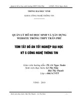 Quản lý hồ sơ học sinh và xây dựng website trường THPT trần phú