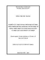 Nghiên cứu một số đặc điểm dịch tễ học viêm nhiễm dường sinh dục dưới ở phụ nữ nông thôn miền núi tỉnh Thái Nguyên và hiệu quả giải pháp can thiệp