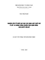 Nghiên cứu tổ chức dạy học các định luật chất khí vật lý 10 chương trình chuẩn theo định hướng giải quyết vấn đề