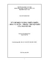 Từ chỉ hiện tượng thiên nhiên   hoa và xuân   trong truyện kiều của nguyễn du