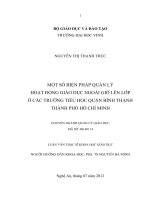 Một số biện pháp quản lý hoạt động giáo dục ngoài giờ lên lớp ở các trường tiểu học quận bình thạnh thành phố hồ chí min