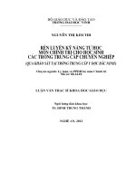 Rèn luyện kỹ năng tự học môn chính trị cho học sinh các trường trung cấp chuyên nghiệp (qua khảo sát tại trường trung cấp y dược bắc ninh)  luận văn thạc sĩ khoa học giáo dục