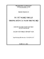 Tu từ nghệ thuật trong dân ca nam trung bộ  luận văn thạc sĩ ngữ văn
