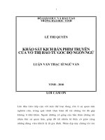 Khảo sát kịch bản phim truyện của võ thị hảo từ góc độ ngôn ngữ