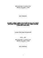 Sự điều chỉnh chính sách đối ngoại của nhật bản đối với đông nam á từ sau chiến tranh lạnh đến năm 2001