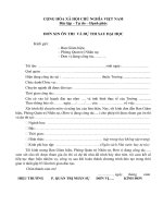 Đơn xin ôn thi và dự thi Cao học