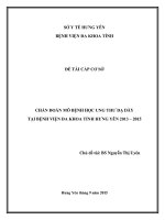 Chẩn đoán mô bệnh học ưng thư dạ dày tại bệnh viện đa khoa tỉnh hưng yên 2013 –  2015