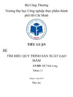 Quy trình sản xuất gạo mầm
