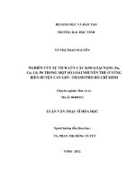 Nghiên cứu sự tích lũy các kim loại nặng zn, cu, cd, pb trong một số loài nhuyễn thể ở vùng biển huyện cần giờ   thành p