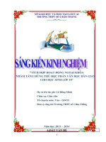 SKKN  tích hợp ngoại khóa nhằm tăng hứng thú học tập phần VHDG cho học sinh lớp 10  