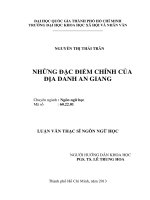 Những đặc điểm chính của địa danh an giang 