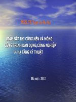 Bài giảng giám sát thi công nền và móng công trình