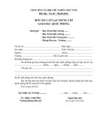 Đơn xin cấp lại chứng chỉ Giáo dục quốc phòng