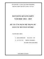 skkn ỨNG DỤNG hệ THẶNG dư GIẢI các bài TOÁN số học 