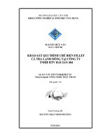 Khảo sát quy trình sản xuất cá tra fillet đông lạnh