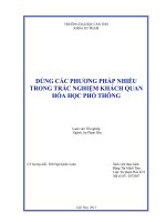 Dùng các phương pháp nhiễu trong trắc nghiệm khách quan hóa học phổ thông