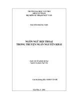 Ngôn ngữ hội thoại trong truyện ngắn nguyễn khải