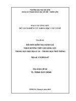 Đổi mới kiểm tra đánh giá theo hướng tiếp cận năng lực trong dạy học địa lí 10   trung học phổ thông 