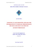 Ảnh hưởng của chất dinh dưỡng, nồng độ natri metabisulfite xử lý trong quá trình thu hoạch đến chất lượng rượu vang thốt