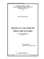 Trường từ vựng tình yêu trong thơ xuân diệu