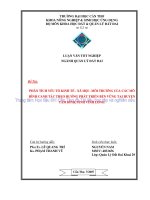 Phân tích yếu tố kinh tế   xã hội   môi trường của các mô hình canh tác theo hướng phát triển bền vững tại huyện tam bìn