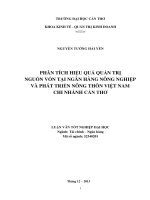 Phân tích quản trị nguồn vốn tại ngân hàng nông nghiệp và phát triển nông thôn việt nam chi nhánh cần thơ