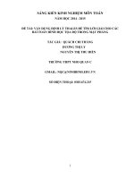 skkn vận DỤNG ĐỊNH lý THALES để tìm lời GIẢI CHO các bài TOÁN HÌNH học tọa độ TRONG mặt PHẲNG 