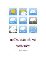 NHỮNG CÂU HỎI VỀ THỜI TIẾT