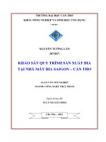 Khảo sát quy trình sản xuất bia tại nhà máy bia sài gòn – cần thơ