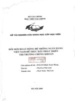 đổi mới hoạt động hệ thống ngân hàng việt nam để thúc đẩy phát triển thị trường chứng khoán