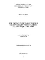Cấu trúc cú pháp trong thơ nôm nguyễn khuyến theo quan điểm ngữ pháp học chức năng