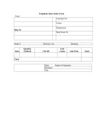 Mẫu ghi chép bán hàng qua điện thoại - Tiếng Anh