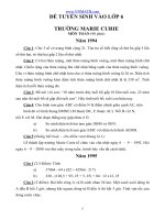 Tuyen tap de thi vao toan 6 marie curie HN 1994 2009