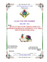 Quản lý nhà nước trong lĩnh vực kinh doanh dịch vụ internet trên địa bàn tỉnh vĩnh long