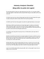 Bảng kiểm tra phân tích ngành