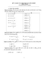 De va dap an mon Toan luyen thi vao lop10