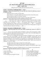 De thi TS vao lop 10 mon ANH VAN