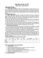 KẾ HOẠCH TUẦN MÔN NGỮ VĂN