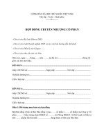 Mẫu hợp đồng chuyển nhượng cổ phần