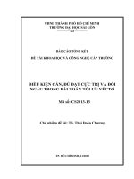 Điều kiện cần, đủ đạt cực trị và đối ngẫu trong bài toán tối tưu véctơ 