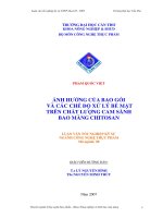Ảnh hưởng của bao gói và các chế độ xử lý bề mặt trên chất lượng cam sành bao màng chitosan