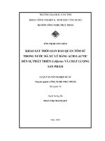 Khảo sát thời gian bảo quản tôm sú trong nước đá xử lý bằng acid lactic đến sự phát triển coliforms và chất lượng sản ph