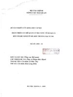 hoàn thiện cơ chế quản lý nhà nước về hải quan đối với khu kinh tế mở khu thương mại tự do