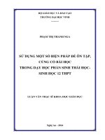 Sử dụng một số biện pháp để ôn tập củng cố bài học trong dạy học phần sinh thái học   sinh học 12 THPT 
