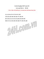 Đáp án Mã đề thi Vật Lý TNTHPT 642