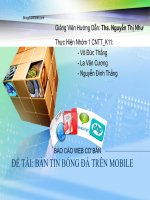 THIẾT KẾ VÀ LẬP TRÌNH WEB CƠ BẢN: WEBSITE BẢN TIN BÓNG ĐÁ TRÊN MOBILE