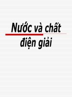 vai trò của nước và các chất diện giải