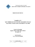 Nghiên cứu quy trình sản xuất NGK có gas tại công ty bia NGK cần thơ