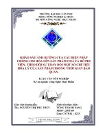 Khảo sát ảnh hưởng của các biện pháp chống oxi hóa lên sản phẩm chả cá rô phi viên theo dõi sự thay đổi một số chỉ tiêu